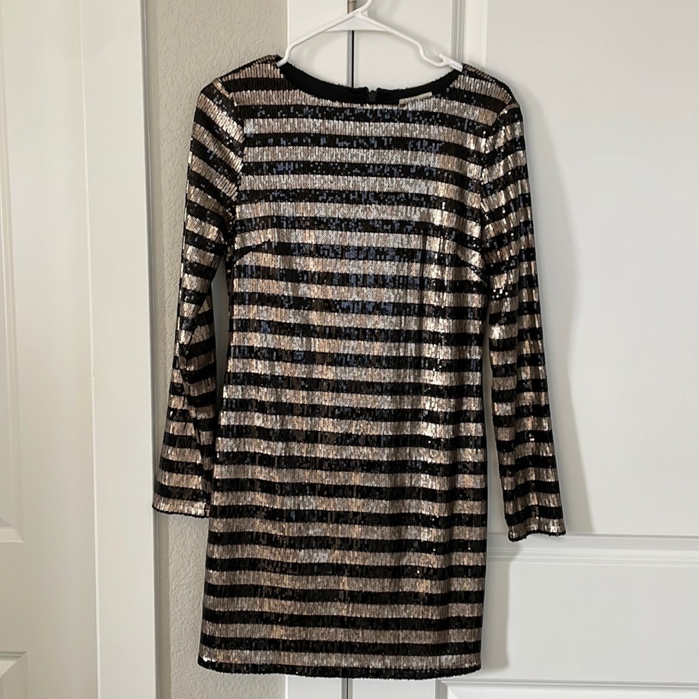 Black/gold Sequin Mini Dress